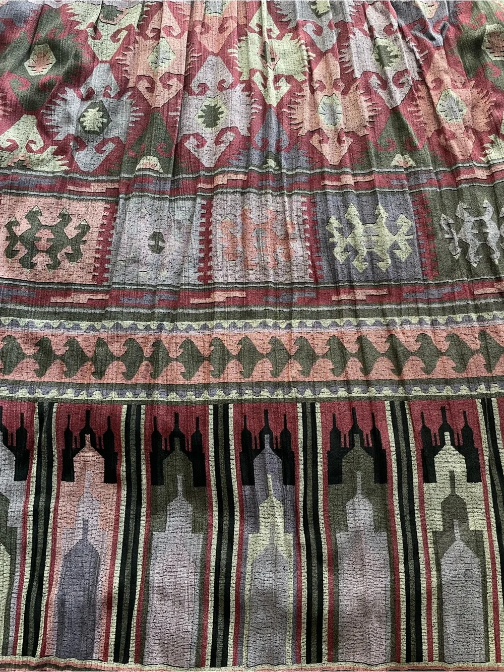 Vintage‎ Pull On Purple Aztec Maxi Skirt 26W Western Boho Festival 2X Plus Size